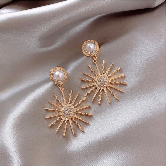Sun Gods Pearl Earrings: Divine Elegance Meets Modern Glamour