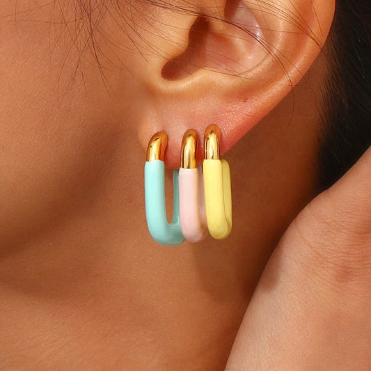 Pastel Enamel Dipped Earrings: A Sweet Splash of Playful Elegance